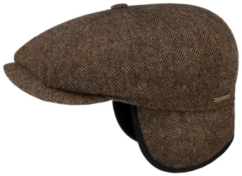 Sapca din lana cu protectie pt. urechi Hatteras EF Wool Herringbone - Stetson