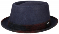 Palarie din bumbac Pork Pie Denim/Check - Stetson